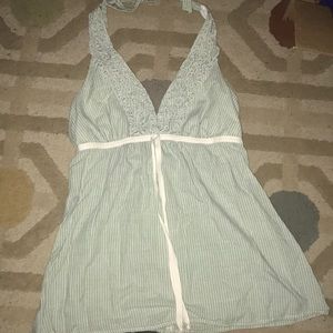 Light green and white halter